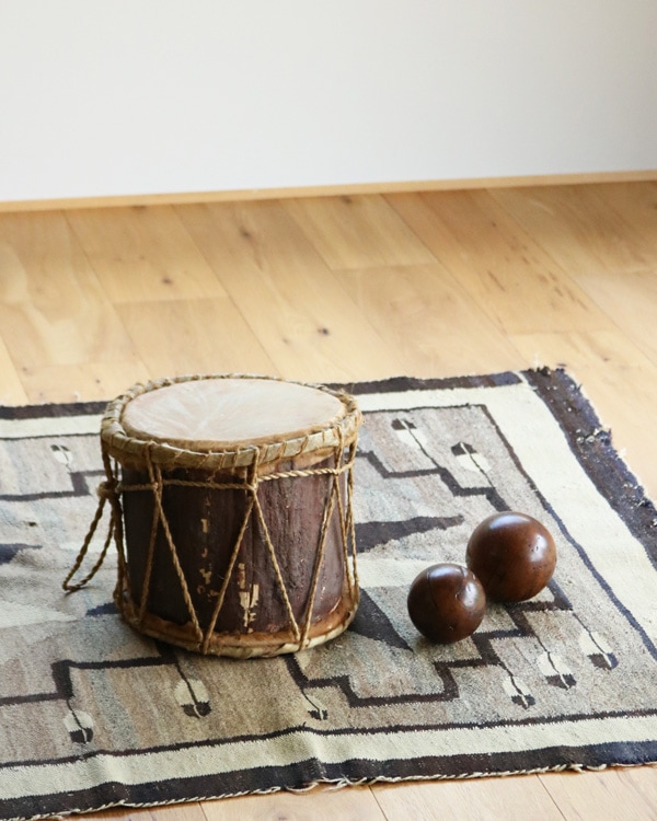 c.1940s Handcrafted Wood & Rawhide Drum｜1940年代頃 ハンドクラフト ウッド＆ローハイド ドラム