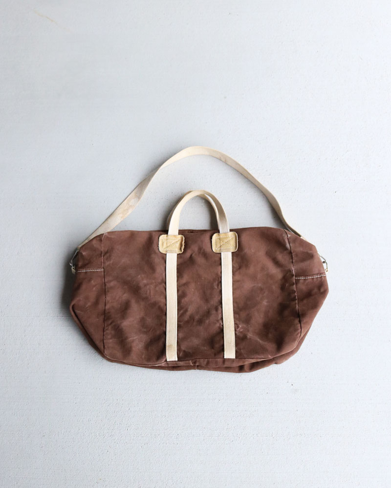 Vintage 80s Brown Canvas Duffle Bag