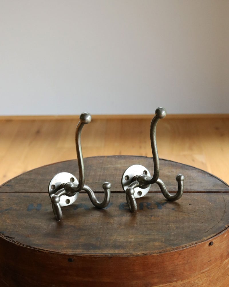 c.1910s Nickel-Plated Brass Coat & Hat Hook｜1910年代頃 ニッケルプレーテッド ブラス コート＆ハットフック
