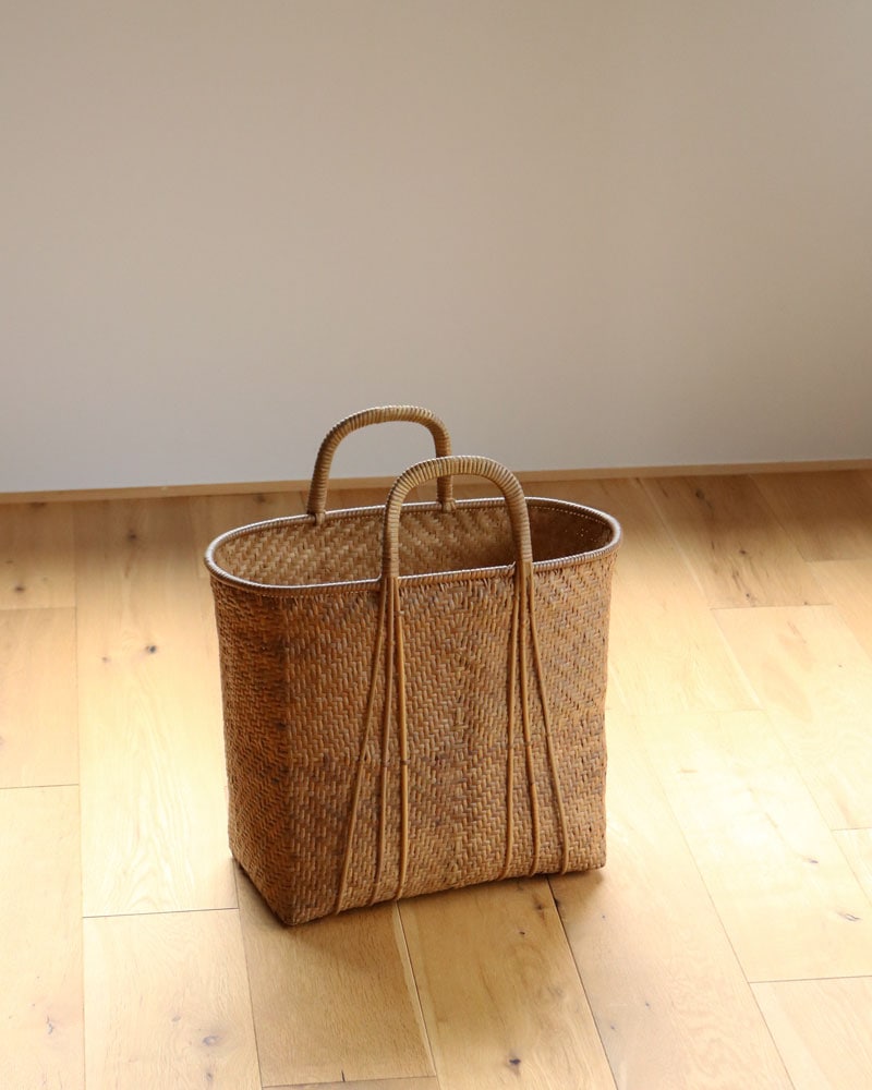 c.1960s Japanese Bamboo Shopping Basket｜1960年代頃 日本製 竹編み