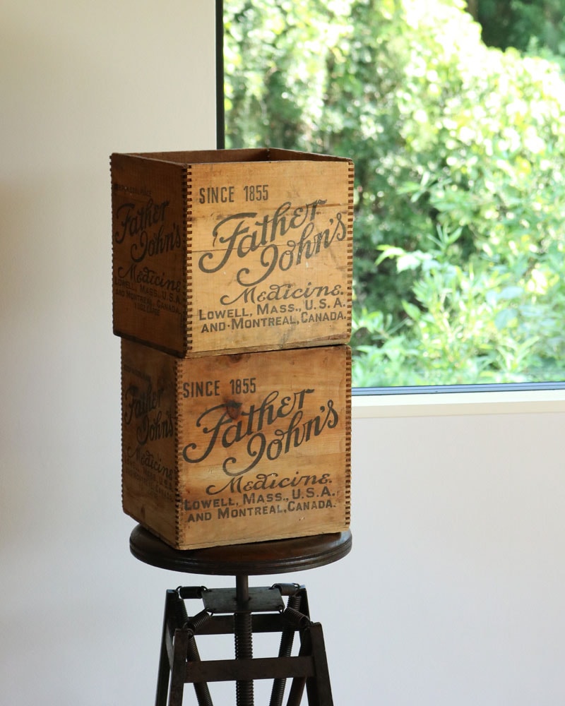 c.1910s “FATHER JOHN’S MEDICINE” Wood Crate A|1910年代頃 “FATHER JOHN’S MEDICINE” ウッドクレート A