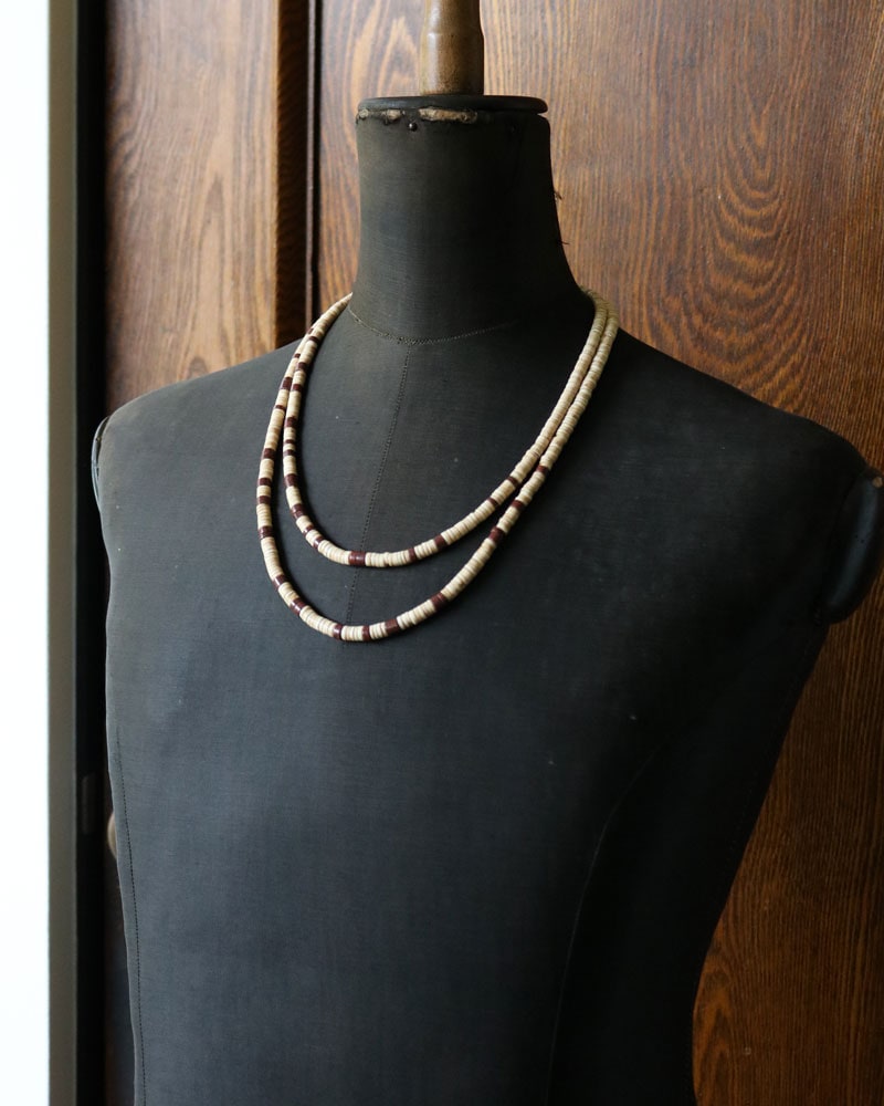Vintage Wood Beads Necklace B｜ビンテージウッドビーズネックレス B