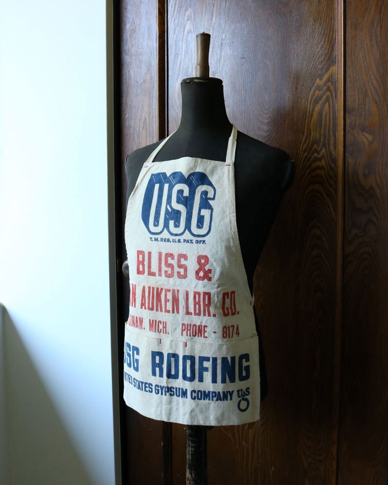 9/16掲載__c.1940s “USG ROOFING” Advertising Apron｜1940年代頃 “USG ROOFING” アドバタイジング エプロン