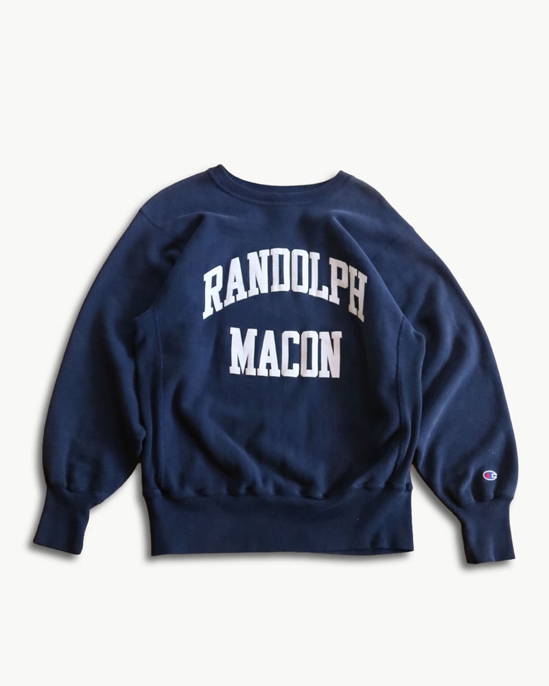 Vintage 90s Navy CHAMPION Reverse Weave “RANDOLPH MACON” Sweatshirt (L)