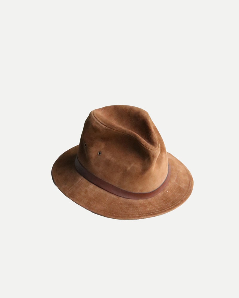 Vintage 90s Brown BRONER Suede Leather Outdoor Hat (L)