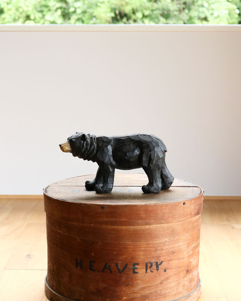 アメリカ60年代北欧デザインJ.V. Orel ZOO-LINE木彫りカバ箱付き c.1960s Hand-Carved Wooden Black Bear｜1960年代頃 ハンドカービング