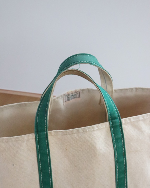Vintage 80s Green L.L.BEAN Canvas Tote (L)