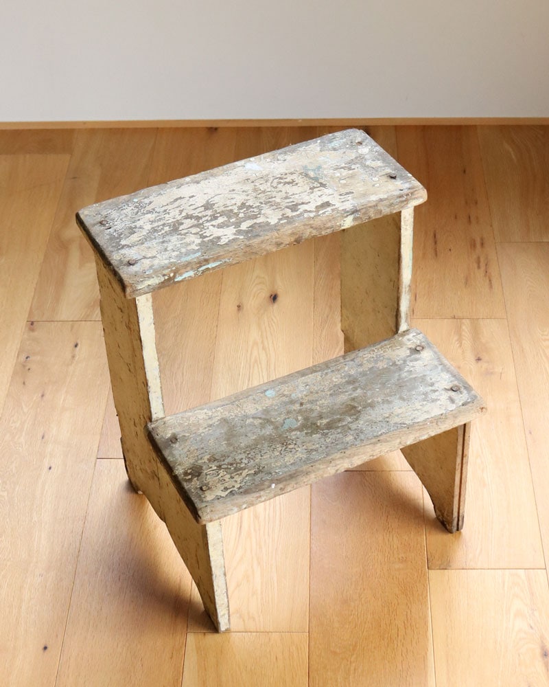 c.1930s Painted Wooden Step Stool｜1930年代頃 ペインテッド ウッド