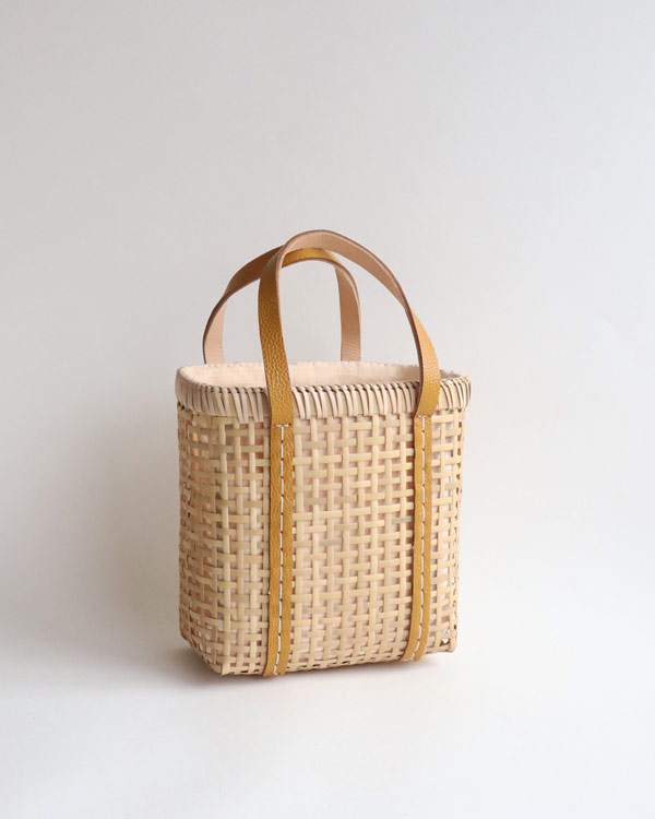 warang wayan ワランワヤン｜Bamboo amiami 四角バスケット マスタード S