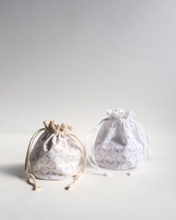 Small Drawstring Bag / White�å���ɥ��åȥ�Υߥ˶��� �ۥ磻��