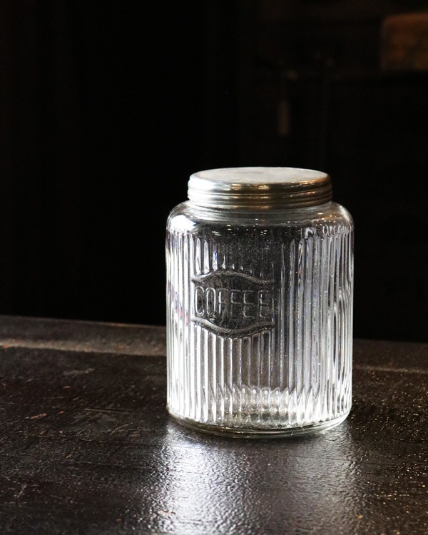 "COFFEE" Glass Jar Rib Glass B"COFFEE" 饹㡼 ֥饹 B