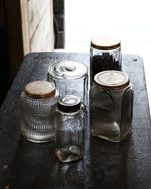 "COFFEE" Glass Jar Rib Glass B"COFFEE" 饹㡼 ֥饹 B