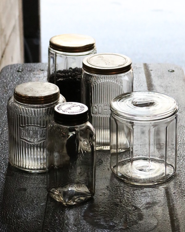 "COFFEE" Glass Jar Rib Glass B"COFFEE" 饹㡼 ֥饹 B