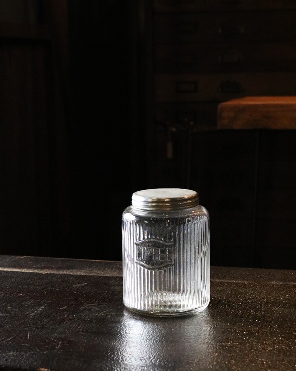 "COFFEE" Glass Jar Rib Glass B"COFFEE" 饹㡼 ֥饹 B