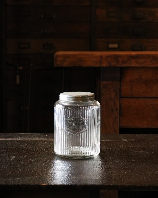 "COFFEE" Glass Jar Rib Glass B"COFFEE" 饹㡼 ֥饹 B