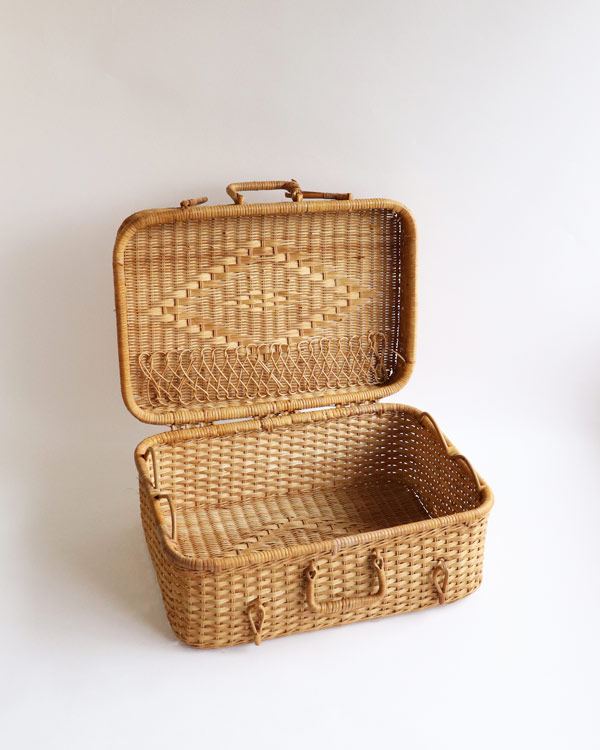 Ratan Picnic Trunk Basket B｜ラタンピクニックバスケット