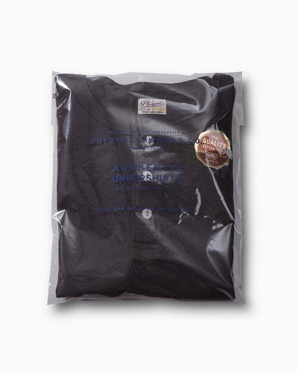 PHIGVEL フィグベル｜HENLEY NECK TEE ヘンリーネック ティー【INK BLACK】