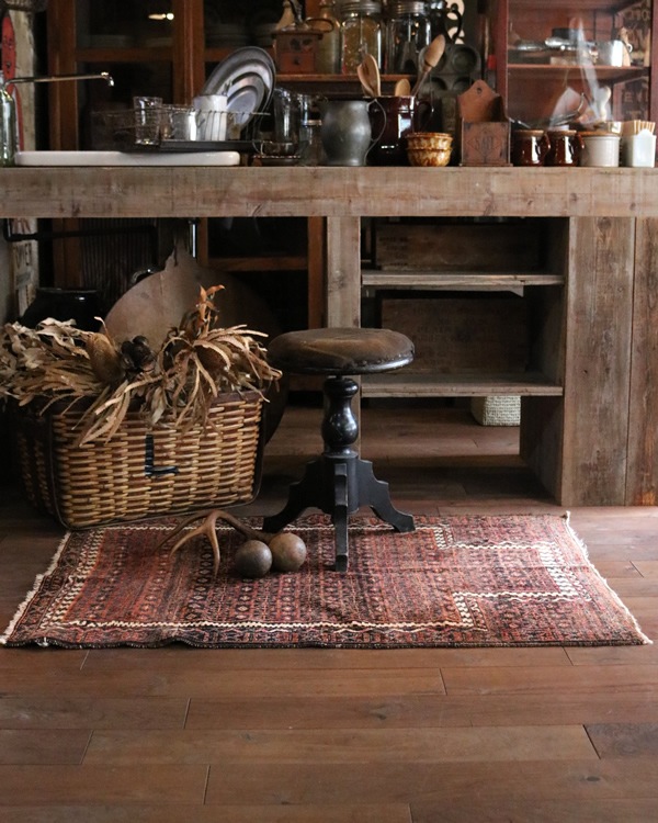 ★ ふるしあんて★ トライバルラグ　セミアンティーク　バルーチ トライバルラグ / バルーチ C