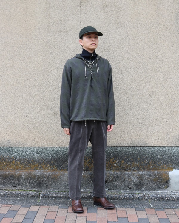 PHIGVEL フィグベル｜RACE UP HOODED SHIRT レースアップフーデッド