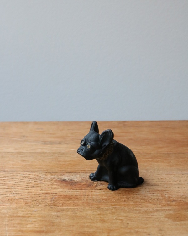 アンティーク雑貨 Westmoreland French Bulldog Westmoreland Frosted Glass French Bulldog Dog Figurine