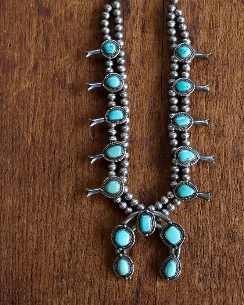 c.1900s Navajo Turquoise Squash Blossom Necklace｜1900年代頃