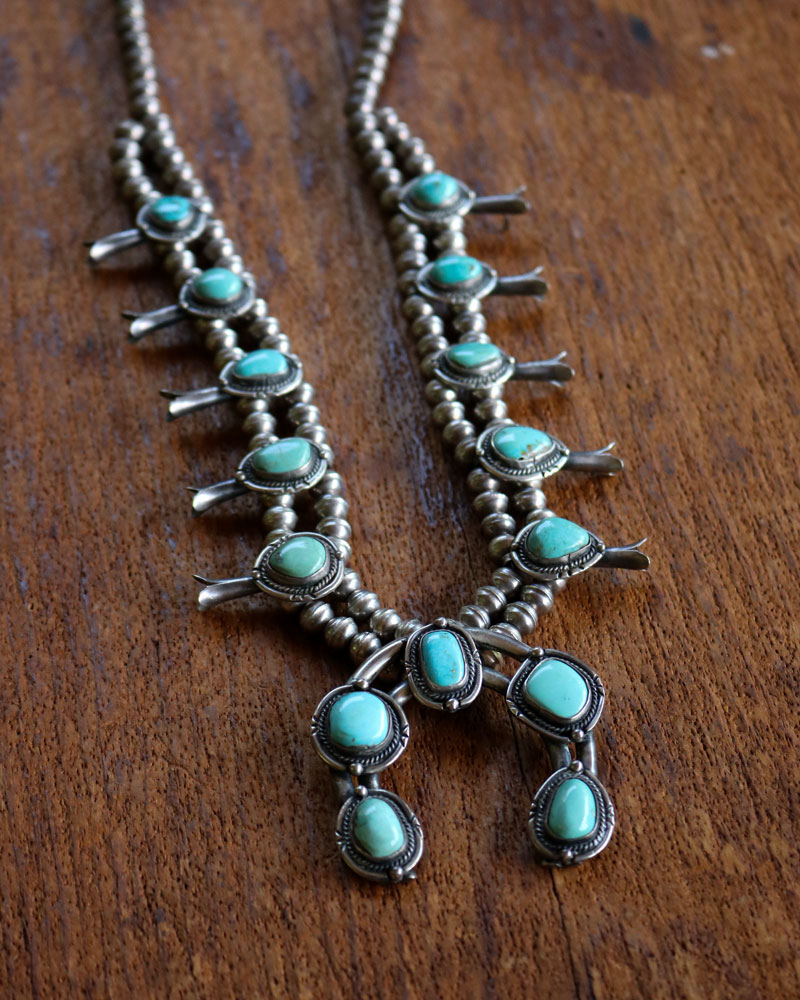 c.1900s Navajo Turquoise Squash Blossom Necklace｜1900年代頃