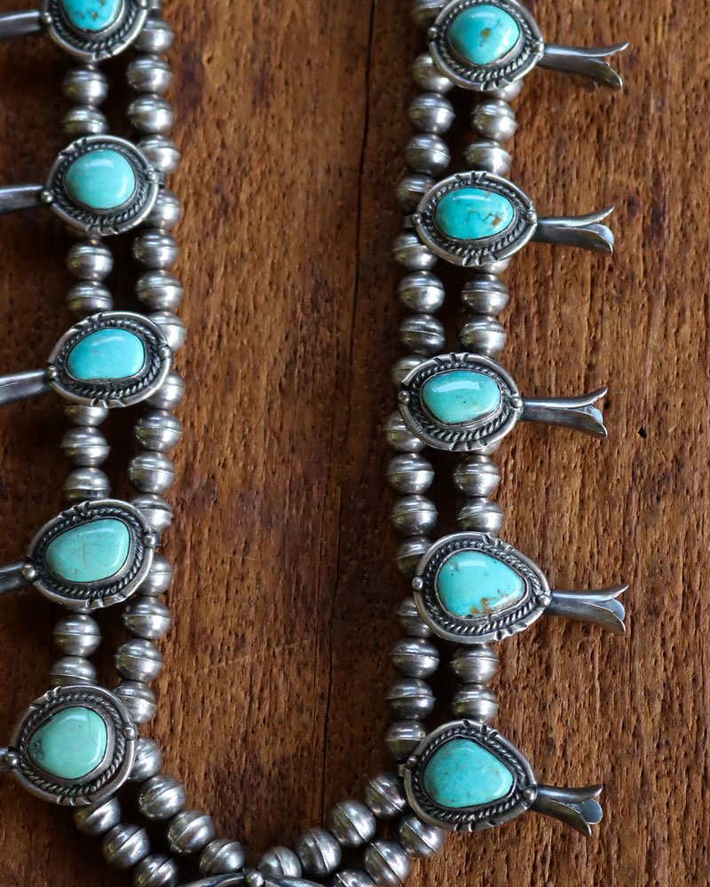 c.1900s Navajo Turquoise Squash Blossom Necklace｜1900年代頃