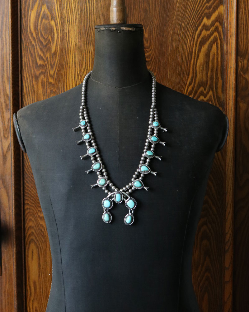 c.1900s Navajo Turquoise Squash Blossom Necklace｜1900年代頃