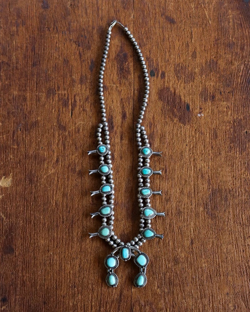 c.1900s Navajo Turquoise Squash Blossom Necklace｜1900年代頃