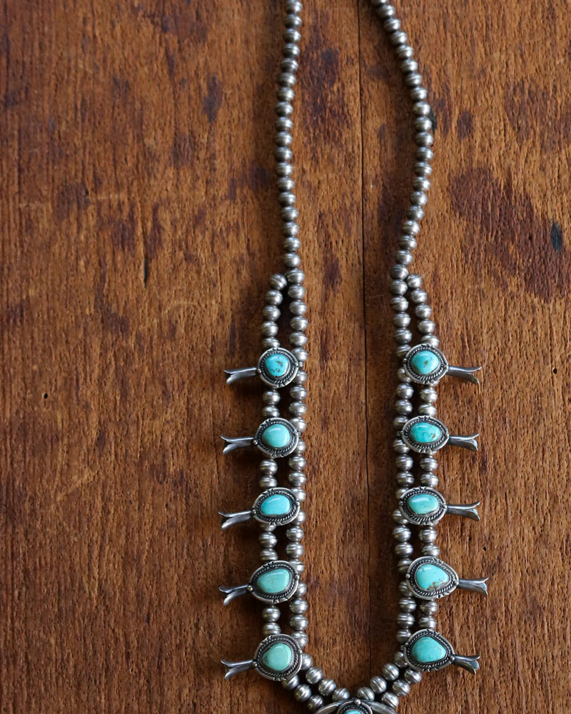 c.1900s Navajo Turquoise Squash Blossom Necklace｜1900年代頃