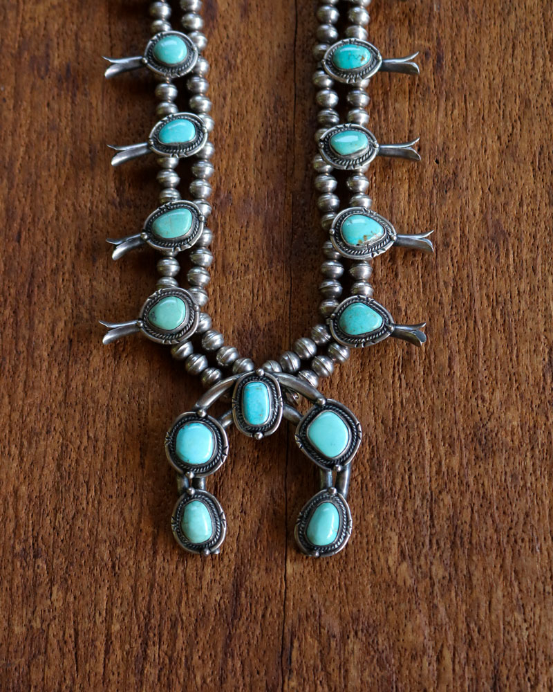 c.1900s Navajo Turquoise Squash Blossom Necklace｜1900年代頃