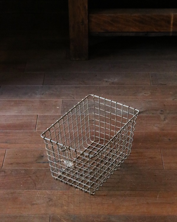 アンティーク　バスケット　アメリカ Wire Gym Basket 