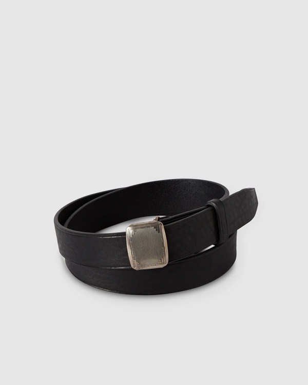 PHIGVEL �ե����٥��LEATHER HICKOK BELT �ҥ��å� �٥�ȡ�BLACK��SILVER��