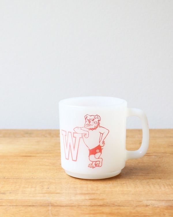 ��WILSON BULLDOGS�� Milk Glass Mug�á�WILSON BULLDOGS�� �ߥ륯���饹�ޥ�
