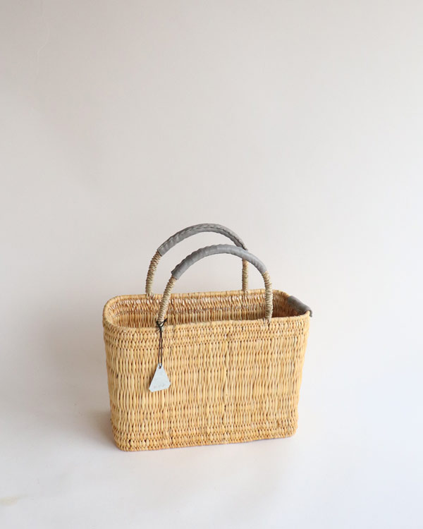 WARANGWAYAN ワランワヤン｜ストローバスケット 深型 ライトグレー S