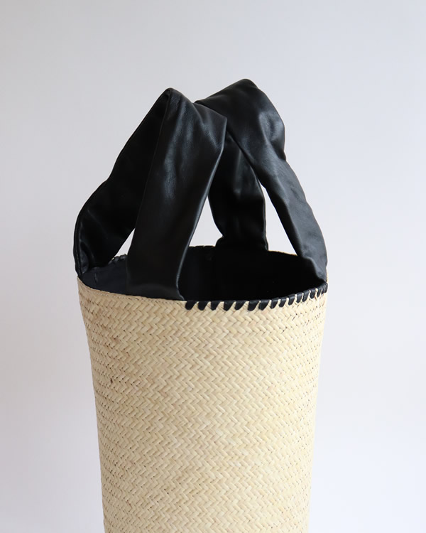 warang wayan ワランワヤン｜FUTO ラタン革手バスケット ブラック M