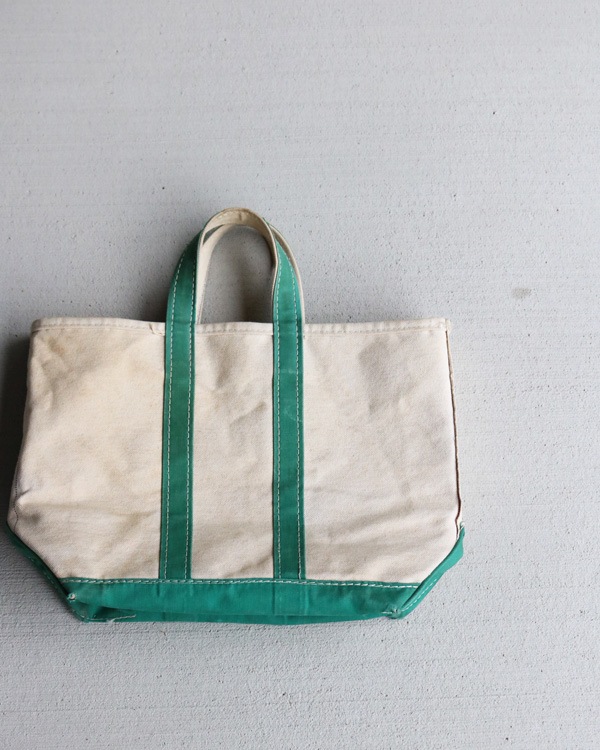 Vintage 80s Green L.L.Bean Canvas Tote (S)