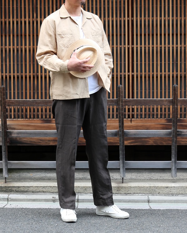 PHIGVEL フィグベル｜LINEN SAFARI SHIRT リネンサファリシャツ【BEIGE】