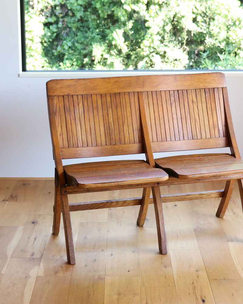 c.1940s Wooden Folding Double Seat｜1940年代頃 木製