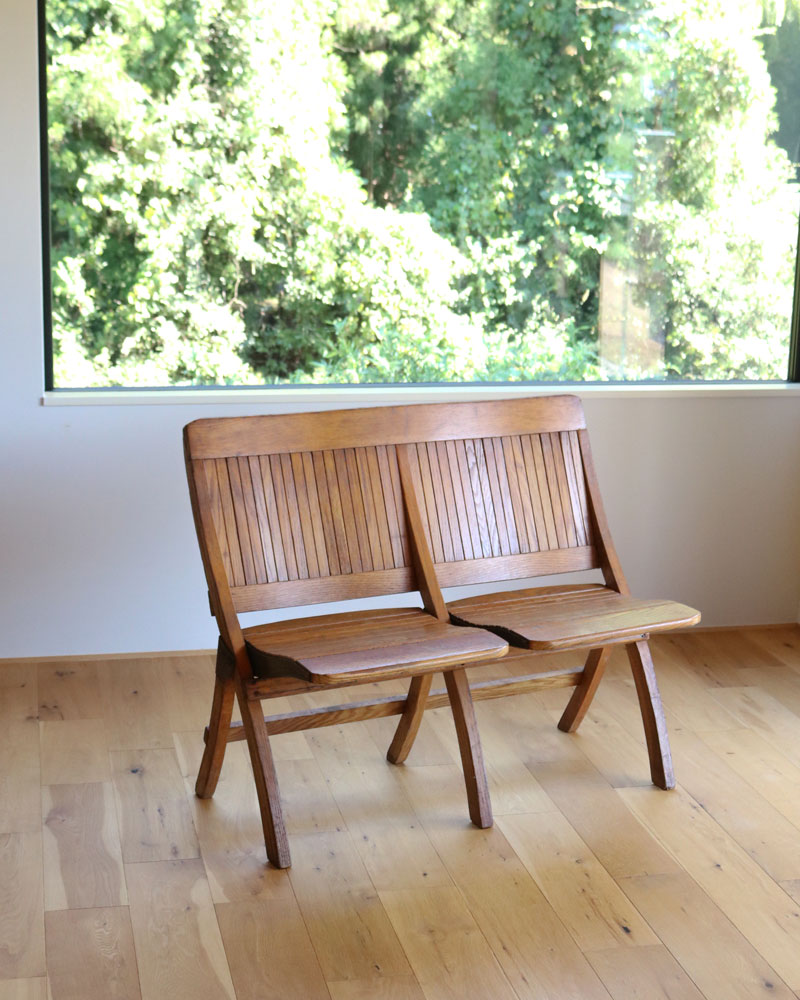 c.1940s Wooden Folding Double Seat｜1940年代頃 木製