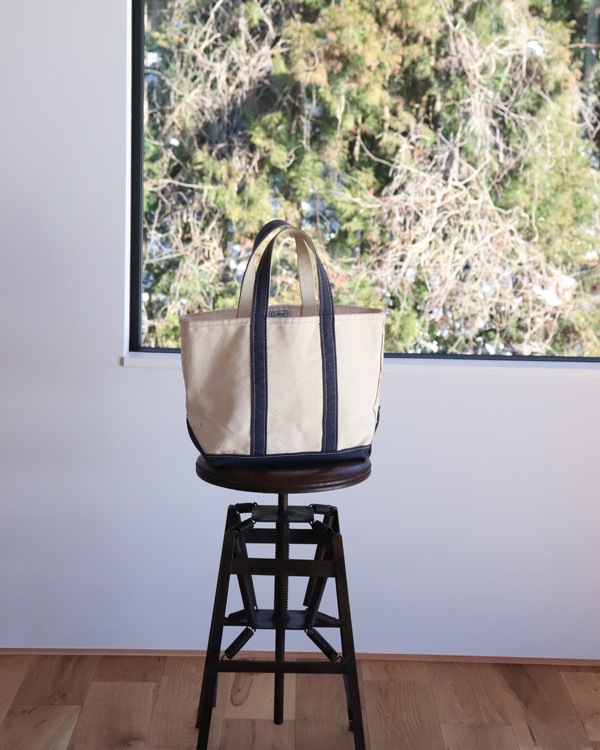 Vintage 90s Navy L.L.BEAN Canvas Tote (S)