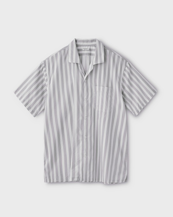 PHIGVEL フィグベル｜STRIPE OPEN COLLAR SS SHIRT ストライプオープン 