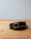 Vintage 90s Black  Leather Braid Belt (S-M)