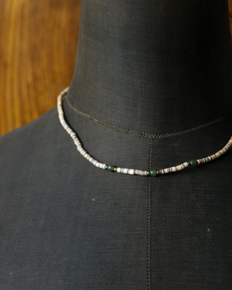 c.1970s Santa Domingo Style White Shell Heishi Beads Necklace
