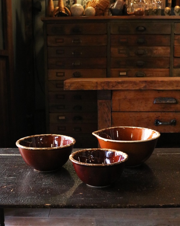OLD 介さ Hull pottery シリアルボウルセット