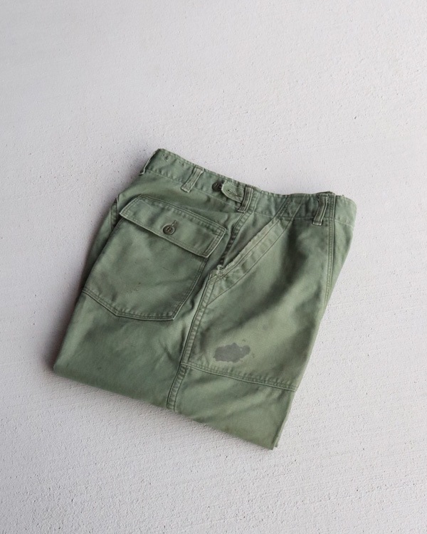 Vintage 60s U.S.ARMY Sateen Trousers OG-107 (W28xL30)