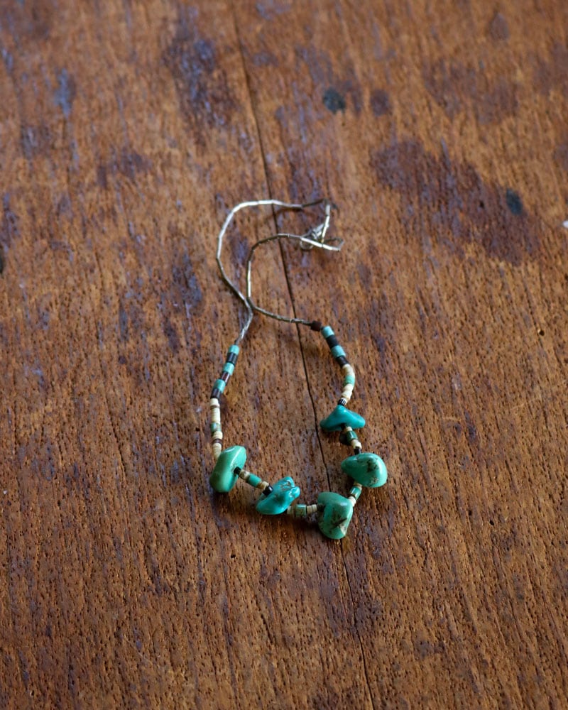 c.1960s Turquoise Nugget Chip & Mixed Beads Necklace｜1960年代頃