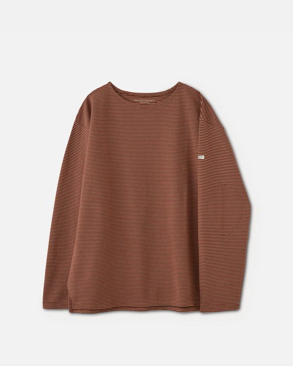 PHIGVEL フィグベル｜RASCHEL BORDER BOAT NECK LS TOP ラッセル