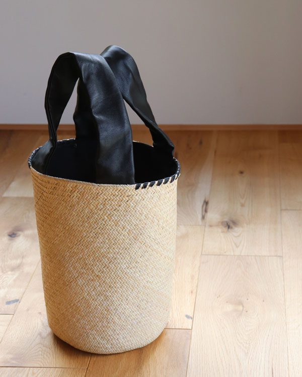 warang wayan ワランワヤン｜FUTO ラタン革手バスケット ホワイト M