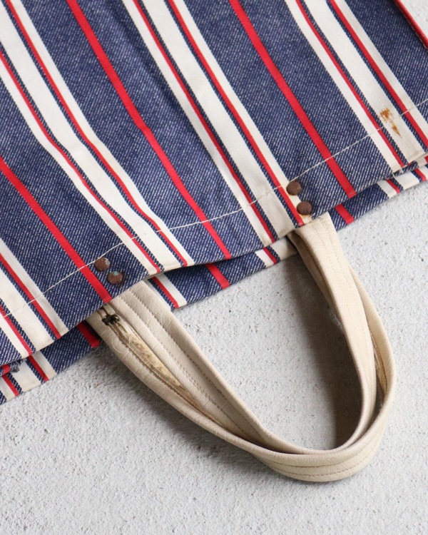 1960s Mid-Century Striped Utility Tote�� 1960ǯ�庢 �ߥåɥ������꡼ ���ȥ饤�� �桼�ƥ���ƥ��ȡ���